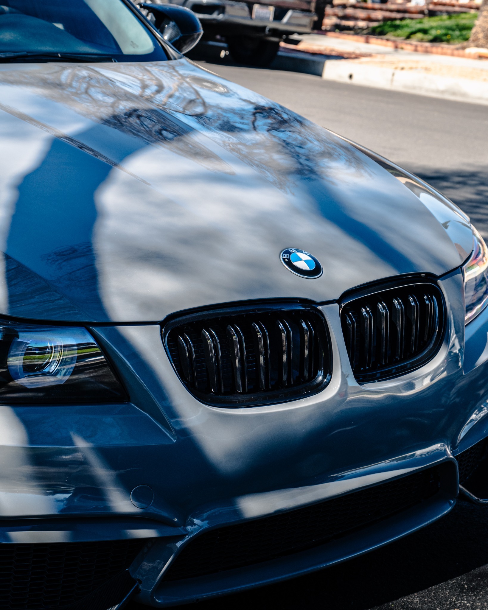 Blue BMW with a deep glossy finish