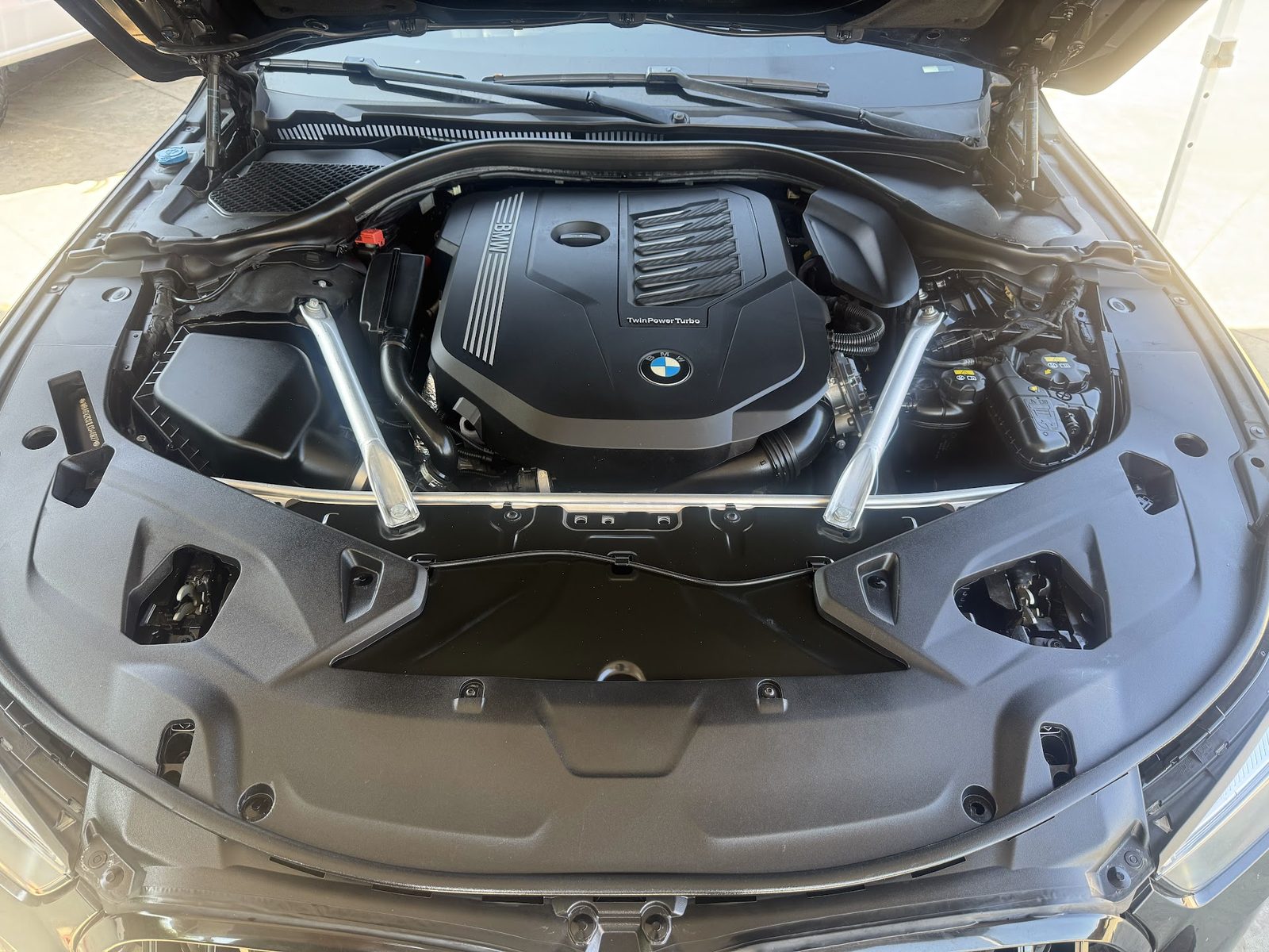 Spotless engine bay after detailing